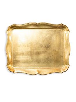 商品Florentine Wooden Accessories Rectangular Gold Tray图片