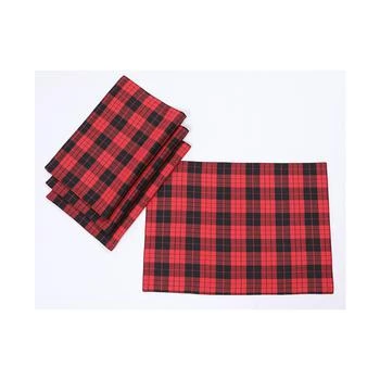 Manor Luxe | Holiday Plaid Placemats 14" x 20", Set of 4,商家Macy's,价格¥402