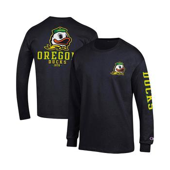 CHAMPION | Men's Black Oregon Ducks Team Stack Long Sleeve T-shirt商品图片,
