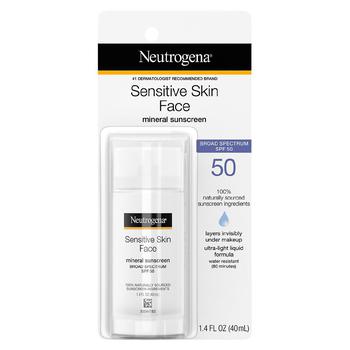 Neutrogena | Sensitive Skin Face Liquid Sunscreen, SPF 50 Fragrance Free商品图片,独家减免邮费