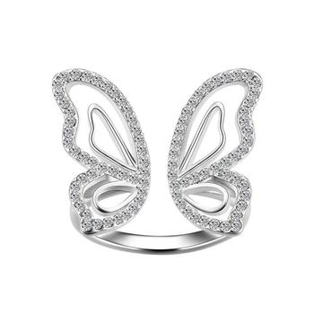 商品Crystal Open Butterfly Ring in Silver Plate or Gold Flash Plate图片