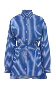 Prada | Prada - Women's Striped Cotton-Poplin Shirt - Moda Operandi商品图片,