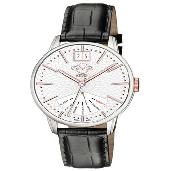 Gevril是什么牌子, Gevril | Men's Rovescio Swiss Quartz Italian Black Leather Strap Watch 42mm商品图片 