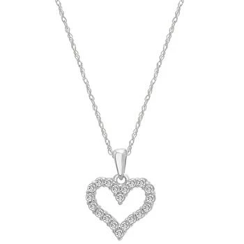 Macy's | Diamond Heart Pendant Necklace (1/4 ct. t.w.) in 14k Gold, 18" + 2" extender 4折