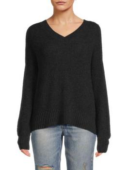 Saks Fifth Avenue | Ribbed V Neck Boxy Cashmere Sweater商品图片,6.9折