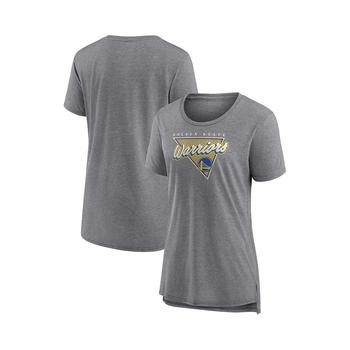推荐Women's Branded Heathered Gray Golden State Warriors True Classics Tri-Blend T-shirt商品