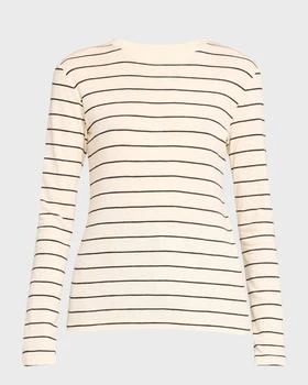 Vince | Striped Long-Sleeve Crewneck T-Shirt 