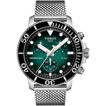 推荐Men's Swiss Chronograph Seastar 1000 Stainless Steel Mesh Bracelet Watch 45.5mm商品