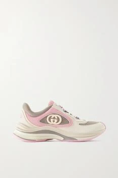 Gucci | Run 皮革绒面革边饰网眼运动鞋  - IT35 额外9.5折, 满$100减$5, 满减, 额外九五折