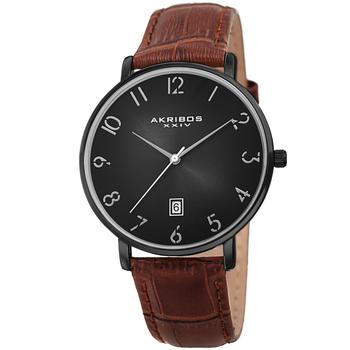 推荐Akribos XXIV Quartz Black Dial Mens Watch AK1077BK商品