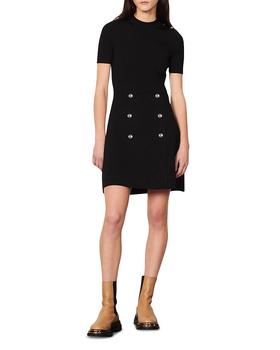 sandro连衣裙好用吗, Sandro | Alyssa Ribbed Top Knit Dress商品图片 独家减免邮费