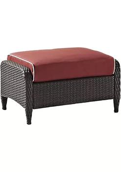 Crosley, Crosley Brands | Crosley Brands KO70067BR-SG Kiawah Outdoor Wicker Ottoman Sangria & Brown商品图片 