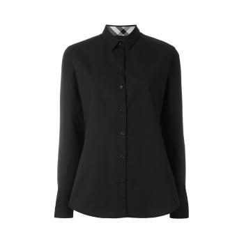 Burberry | Burberry 博柏利 女士黑色棉质长袖衬衫 3992784商品图片,满$150享9.5折, 满折