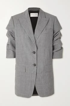 Michael Kors | 缩褶细条纹褶皱羊毛西装外套  - US14 5.0折×额外9.7折, 额外九七折