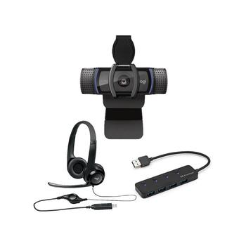 商品Logitech | C920S Pro Stream Webcam W/ Logitech H390 Headset & Knox 4-Port Usb Hub,商家Macy's,价格¥796图片