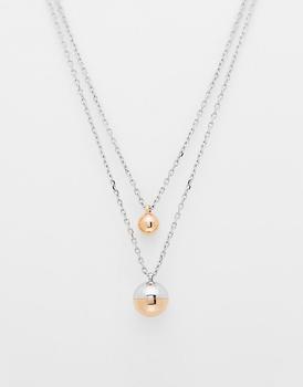 推荐Tommy Hilfiger layered orb necklace in two-tone商品