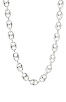 MESHMERISE | 18K White Gold Plate Puffed Mariner Chain Necklace,商家Nordstrom Rack,价格¥745