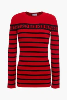 RED Valentino | Ribbed striped intarsia-knit sweater,商家THE OUTNET US,价格¥1365