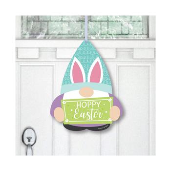 商品Easter Gnomes - Hanging Porch Spring Bunny Party Outdoor Decorations - Front Door Decor - 1 Piece Sign图片