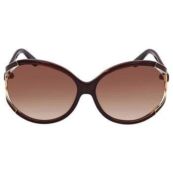 Salvatore Ferragamo | SF600S Brown Gradient Round Ladies Sunglasses SF600S 220 61 2折, 满$75减$5, 满减