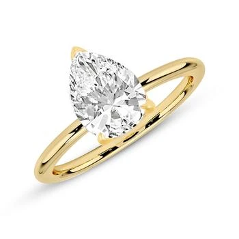 MaxColor | 14k Gold 1.7 Carat Pear Cubic Zirconia Solitaire Engagement Ring,商家Premium Outlets,价格¥2571