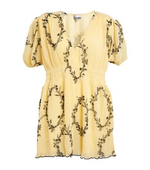 ganni floral pleated shirtdress, Ganni | Pleated Floral Mini Dress商品图片 