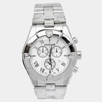 推荐Roberto Cavalli Silver Stainless Steel Diamond Time R7253616015 Chronograph Men's Wristwatch 45.50 mm商品