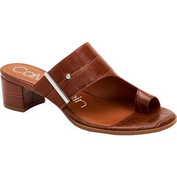ck鞋凉鞋, Calvin Klein | Calvin Klein Womens Daria Faux Leather Toe Loop Heel Sandals商品图片 6折