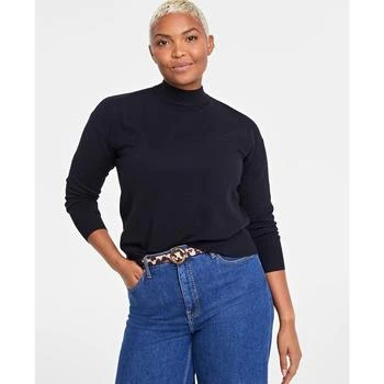 推荐Women's Mock Neck Jersey Sweater, Created for Macy's商品