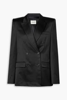 Khaite | Nathan double-breasted cotton-blend satin blazer,商家THE OUTNET US,价格¥5591