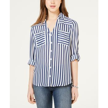 推荐Juniors' Striped Button-Up Shirt商品