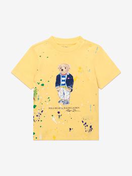 推荐Ralph Lauren  Yellow Baby Boys Bear T-Shirt商品