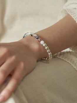 商品IAMJOY | Jade Stone Half Silver Ball String Bracelet,商家W Concept,价格¥507图片
