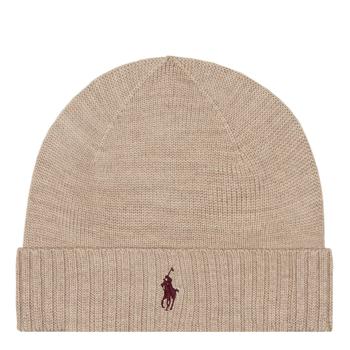 拉夫劳伦帽子新款, Ralph Lauren | Ralph Lauren Logo Beanie - Oatmeal Heather商品图片 