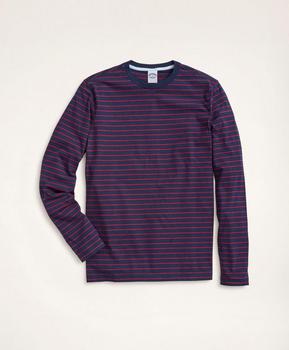 Brooks Brothers | Supima® Cotton Striped Long-Sleeve T-Shirt商品图片,
