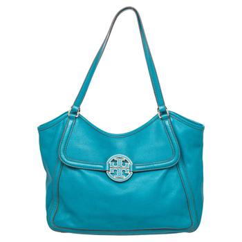 tory burch托特包海淘, [二手商品] Tory Burch | Tory Burch Blue Leather Amanda Tote商品图片 3.1折