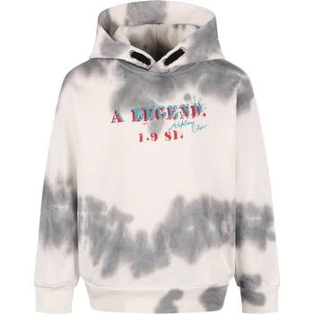 推荐A legend 1981 tie dye logo hoodie in white and grey商品
