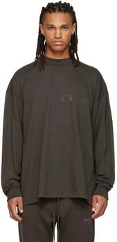 Essentials | Gray Flocked Long Sleeve T-Shirt 6.1折, 独家减免邮费