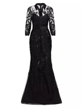 Badgley Mischka | Embellished Shirt Mermaid Gown,商家Saks Fifth Avenue,价格¥8356