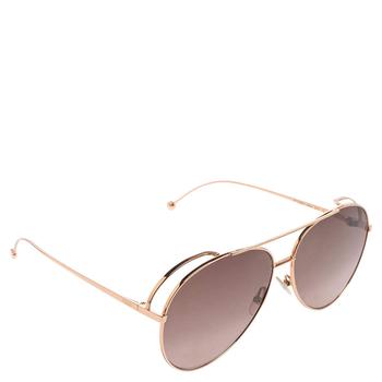 墨镜fendi评价, [二手商品] Fendi | Fendi Gold Tone/Copper Gradient FF0286/S Aviator Sunglasses商品图片 7.2折