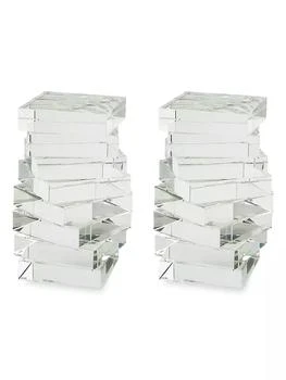 Tizo | Clear Crystal Twisted Bookend Pair,商家Saks Fifth Avenue,价格¥1767
