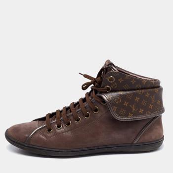 lv长筒靴, [二手商品] Louis Vuitton | Louis Vuitton Brown Monogram Canvas And Leather Brea Sneaker Boots Size 39商品图片 4.7折