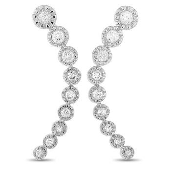 商品14K White Gold 0.50ct Diamond Climber Earrings图片