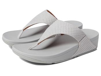 FitFlop | Lulu Perf Croc-Embossed Leather Toe Post Sandals商品图片,