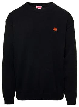 推荐Black Sweatshirt With Boke Flower Print In Wool商品