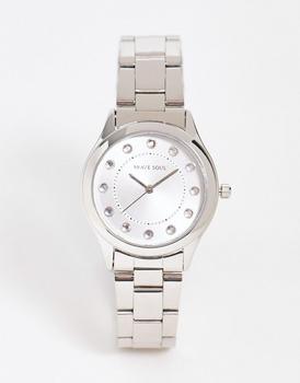 Brave Soul | Brave Soul stainless steel bracelet watch with diamante face detail in silver商品图片,3折