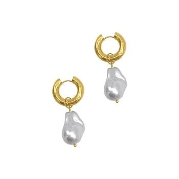 ADORNIA | Shell Imitation Pearl Chubby Hoop Earrings 4.9折, 独家减免邮费