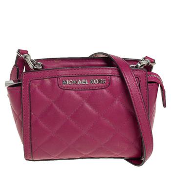Michael Kors Fuchsia Quilted Leather Mini Selma Crossbody Bag product img