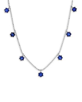 商品Graziela | 18K White Gold Floating Blue Sapphire Dangle Statement Necklace, 18",商家Bloomingdale's,价格¥23312图片