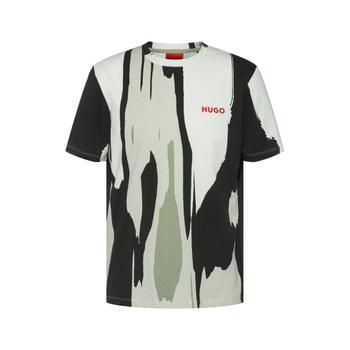 Hugo Boss | Cotton-jersey T-shirt with all-over pattern商品图片,5折